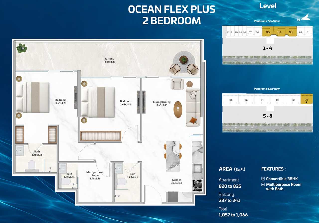 1-Bedroom Apartment in Shahrukhz Residences by Danube | Dubai Maritime City 2